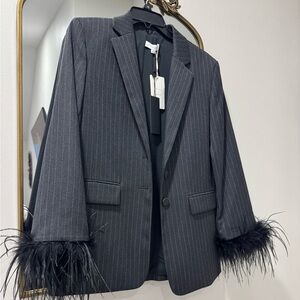 Gianni Bini Charcoal Pinstripe Blazer
